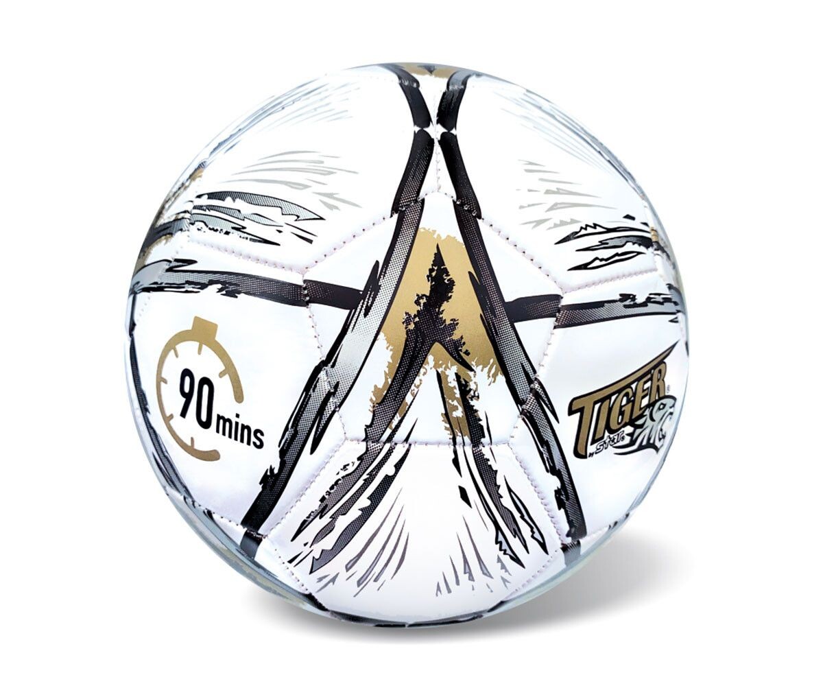 Míč fotbalový, velikost 5, stříbrno-zlatý