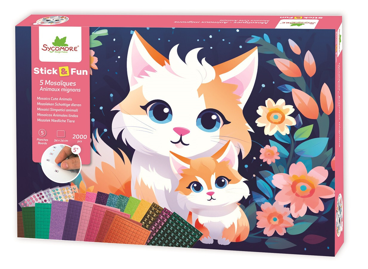 Stick & Fun - XL mozaika - roztomilá zvířata