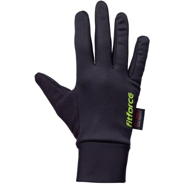 Fitforce TRACKERS JR Juniorské zimní běžecké rukavice, černá, velikost