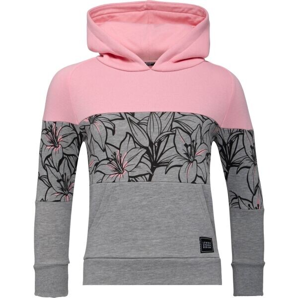 Lewro MINOA Dívčí mikina přes hlavu, šedá, velikost 128-134