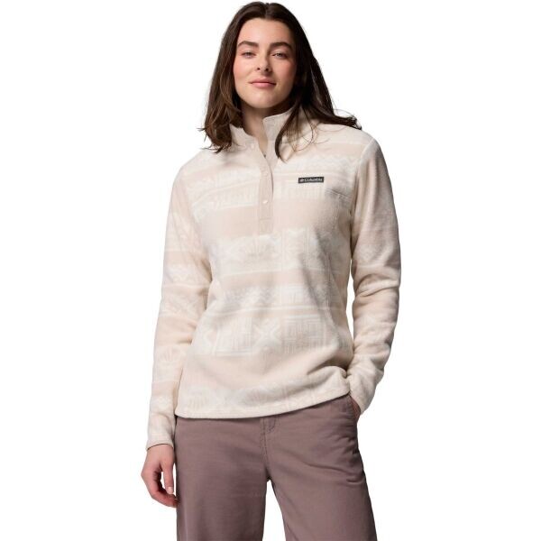 Columbia BENTON SPRINGS™ PRINTED 1/2 SNAP Dámská fleecová mikina, béžová, velikost