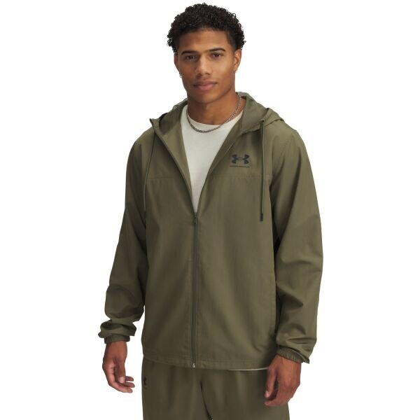 Under Armour RIVAL WOVEN WINDBREAKER Pánská bunda, tmavě zelená, velikost