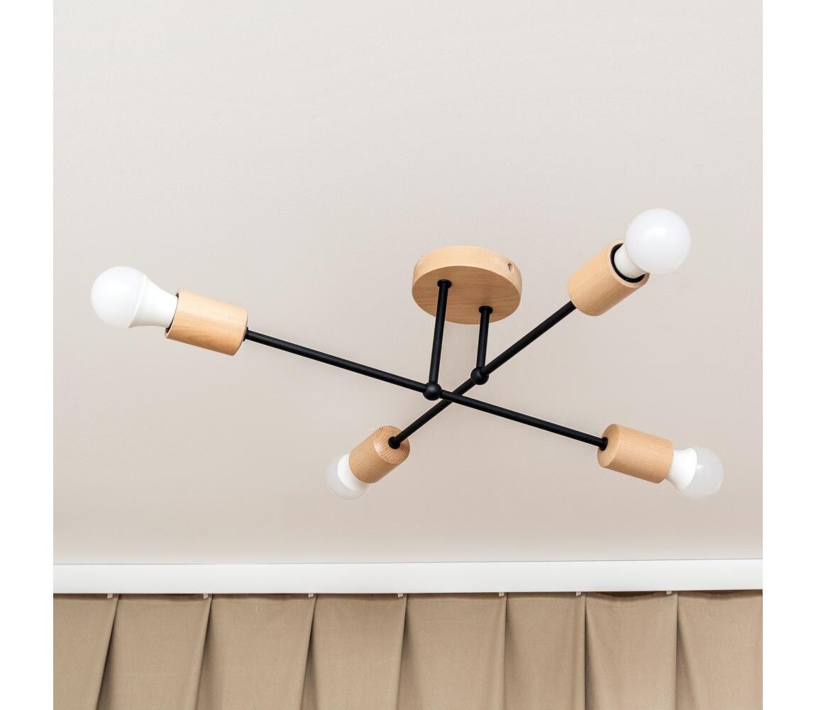 Přisazený lustr CAMBRIDGE 4xE27/15W/230V borovice