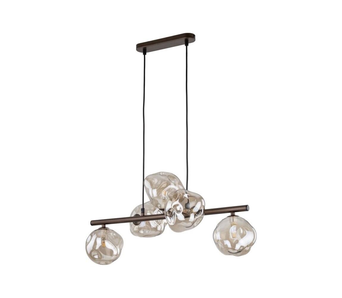 Lustr na lanku LAVA 5xG9/8W/230V bronzová/kouřová béžová