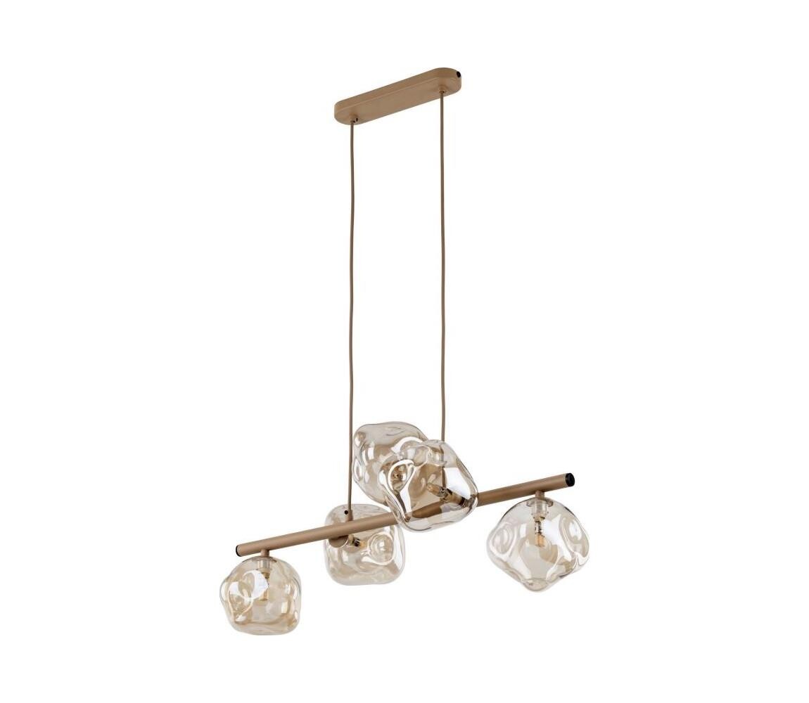 Lustr na lanku LAVA 5xG9/8W/230V béžová/kouřová béžová