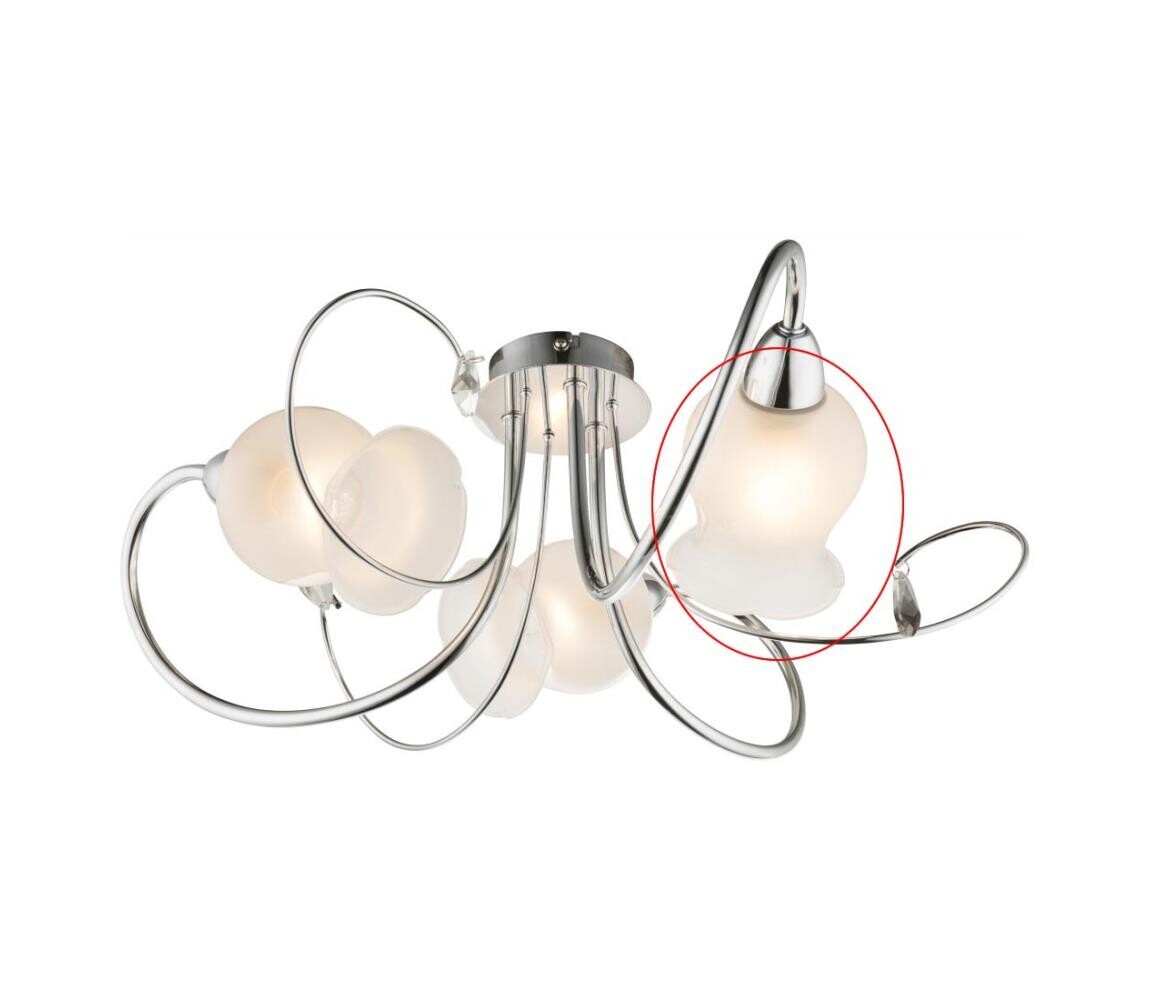 Globo Globo - Náhradní sklo k lustru LILLY E14 bílá