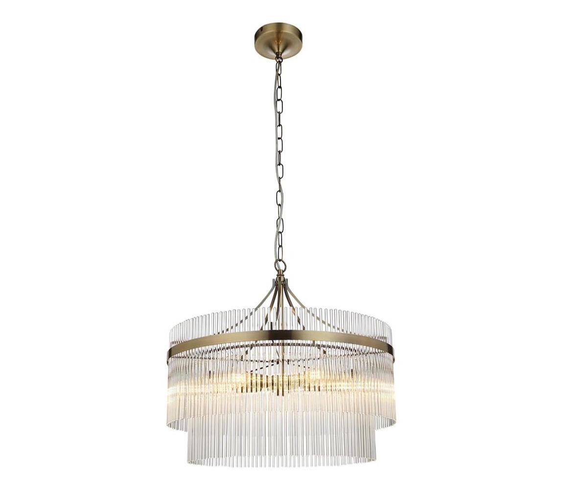 Endon Endon 99166 - Lustr na řetězu MARIETTA 5xE14/7W/230V mosaz/čirá