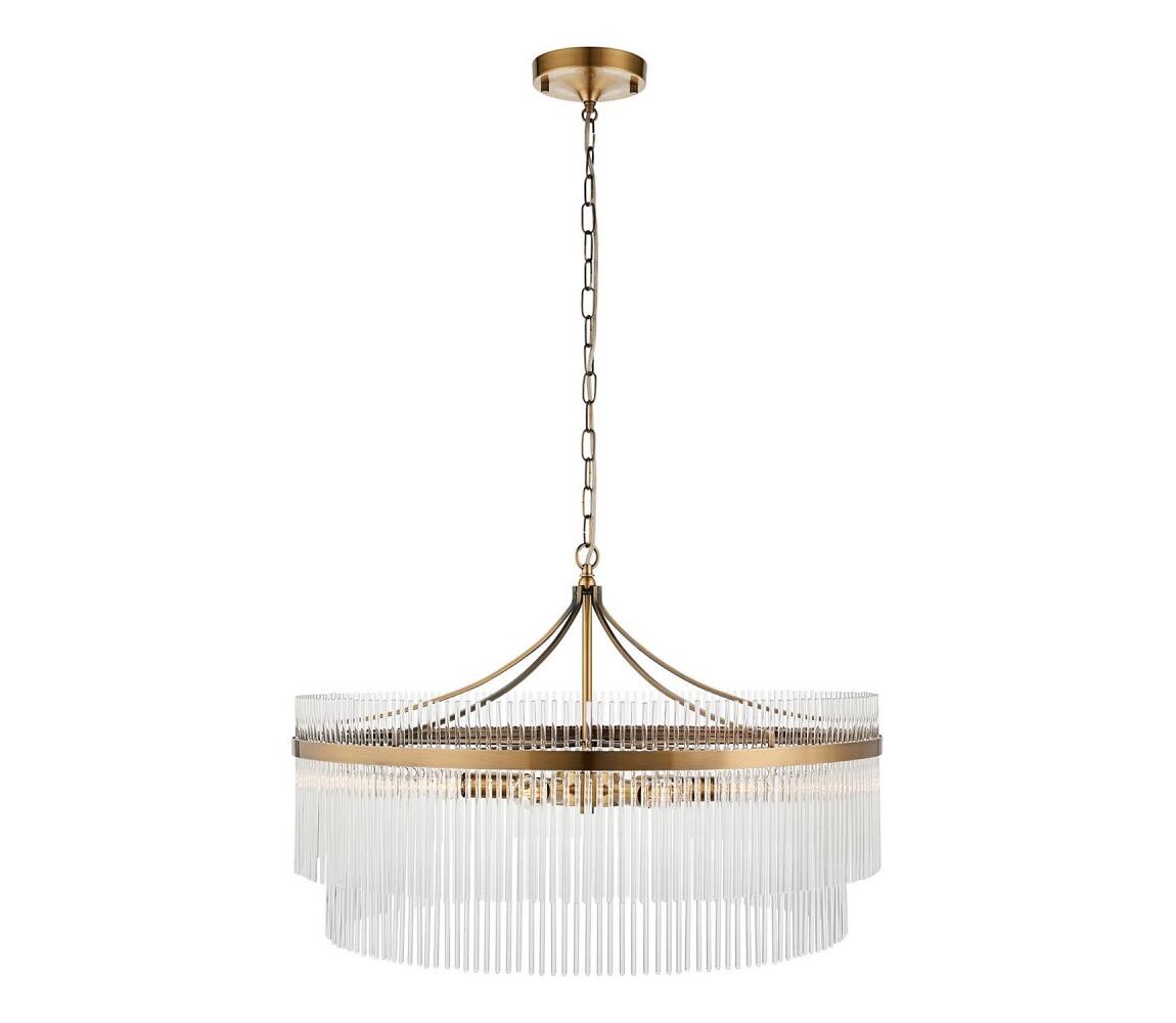 Endon Endon 112574 - Lustr na řetězu MARIETTA GRAND 7xE14/7W/230V mosaz/čirá