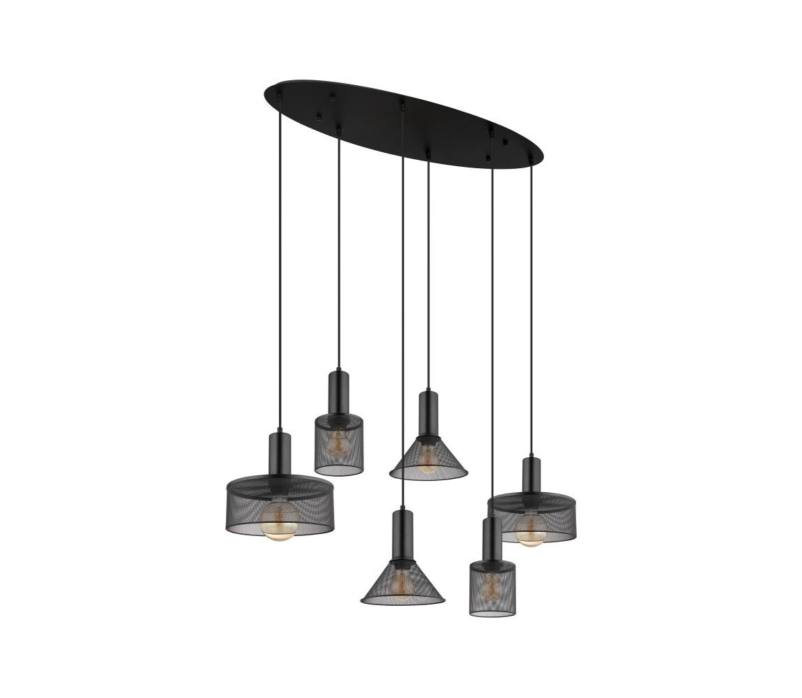 Globo Globo 15648-6H - Lustr na lanku JEDD 6xE27/60W/230V černá