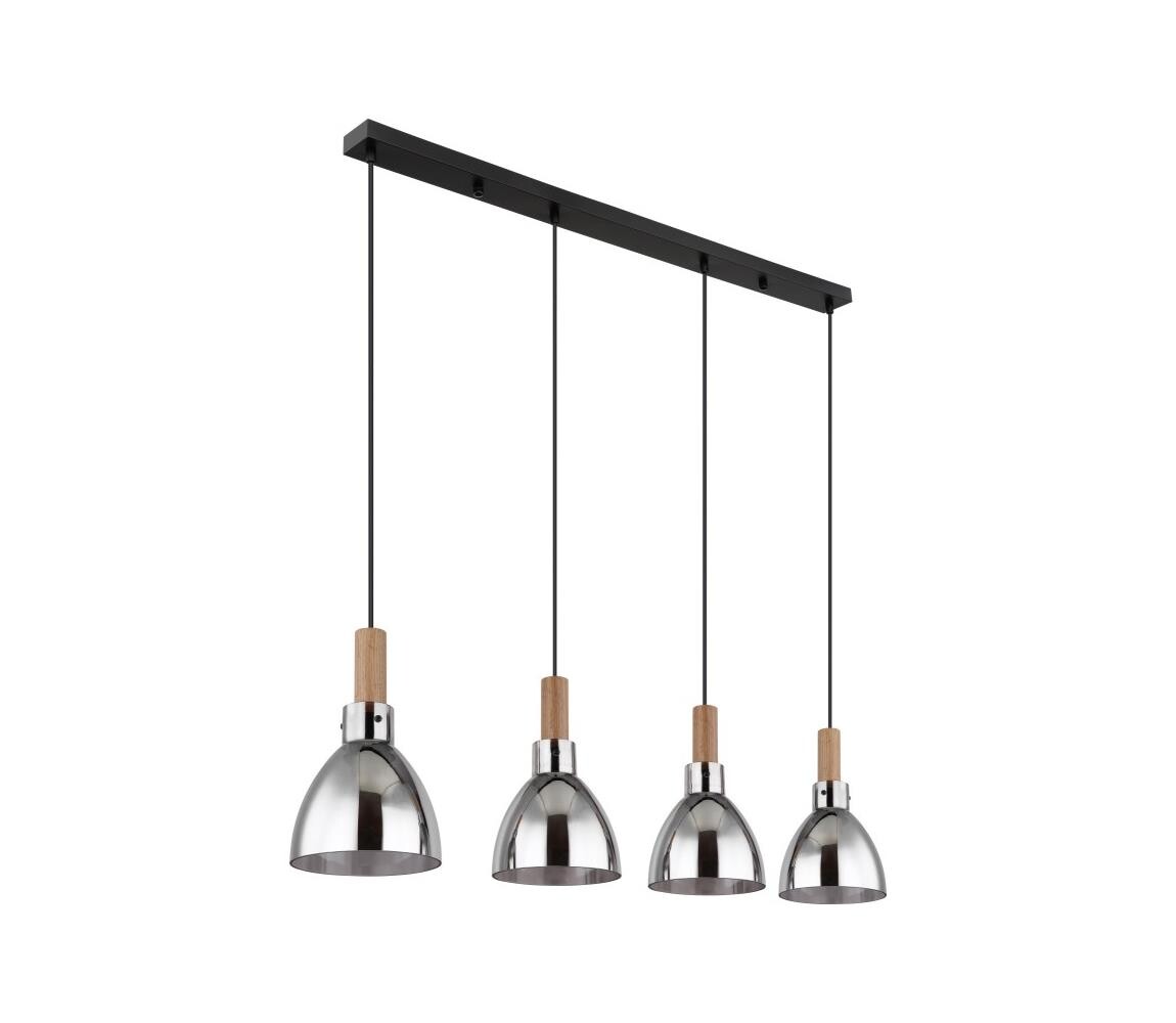 Globo Globo 15550-4H - Lustr na lanku MATTEA 4xE27/6W/230V černá/kouřová