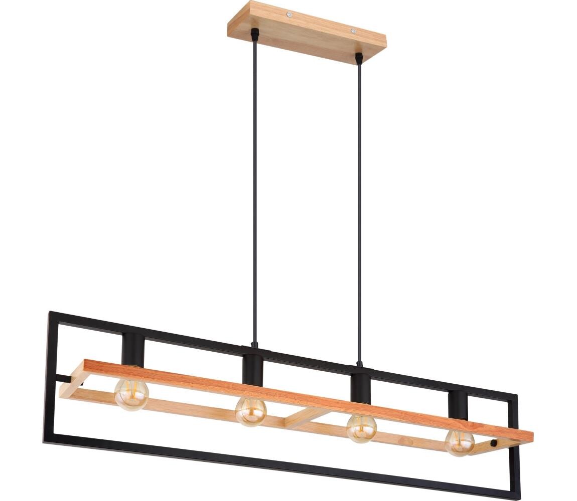 Globo Globo 15575-4H - Lustr na lanku ERICA 4xE27/40W/230V černá/béžová