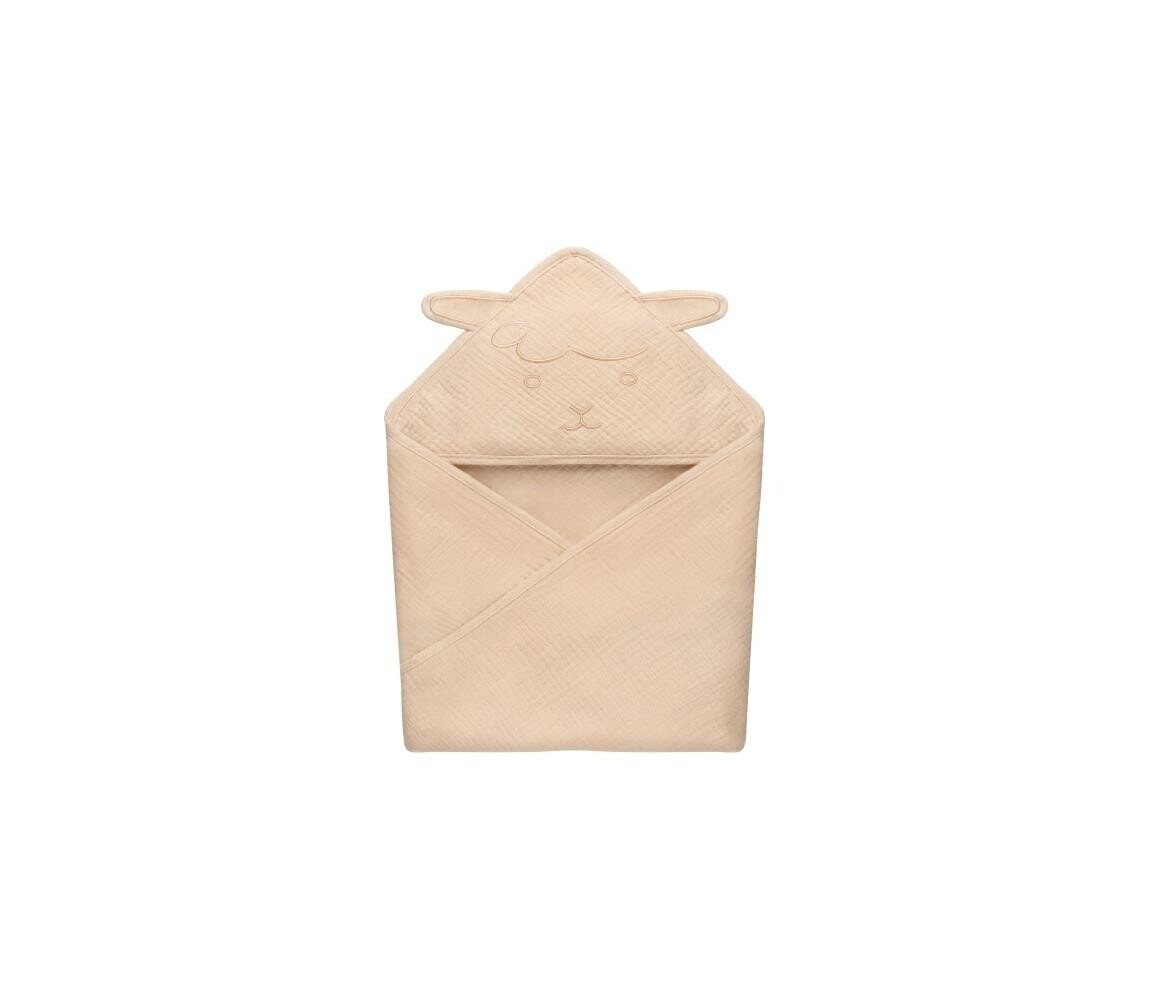 Lionelo Lionelo - Dětská osuška s kapucí MUSLIN HOODED TOWEL Beige Sand