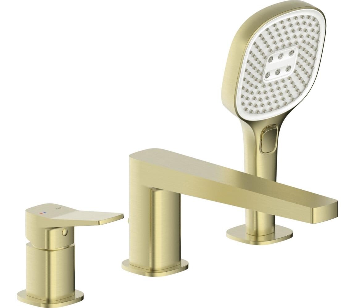 KFA Armatura KFA Armatura 4525-210-31 - Vanová baterie 3-otvorová MALAGA kartáčovaná zlatá