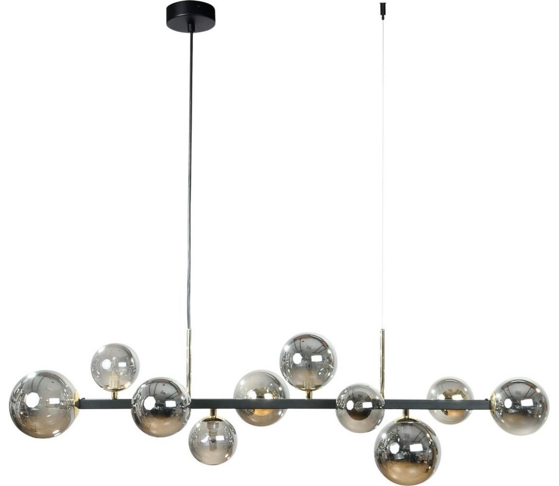 Zuma Line Zuma Line 1214 - Lustr na lanku SERENITY 10xG9/8W/230V černá/kouřová černá