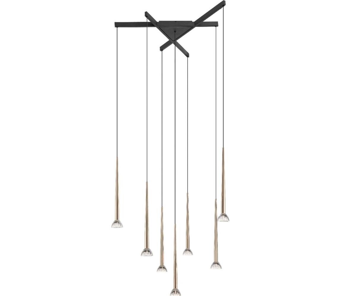 Zuma Line Zuma Line P0603-07C-SDB1 - LED Lustr na lanku BOSTON 7xLED/6W/230V černá/zlatá