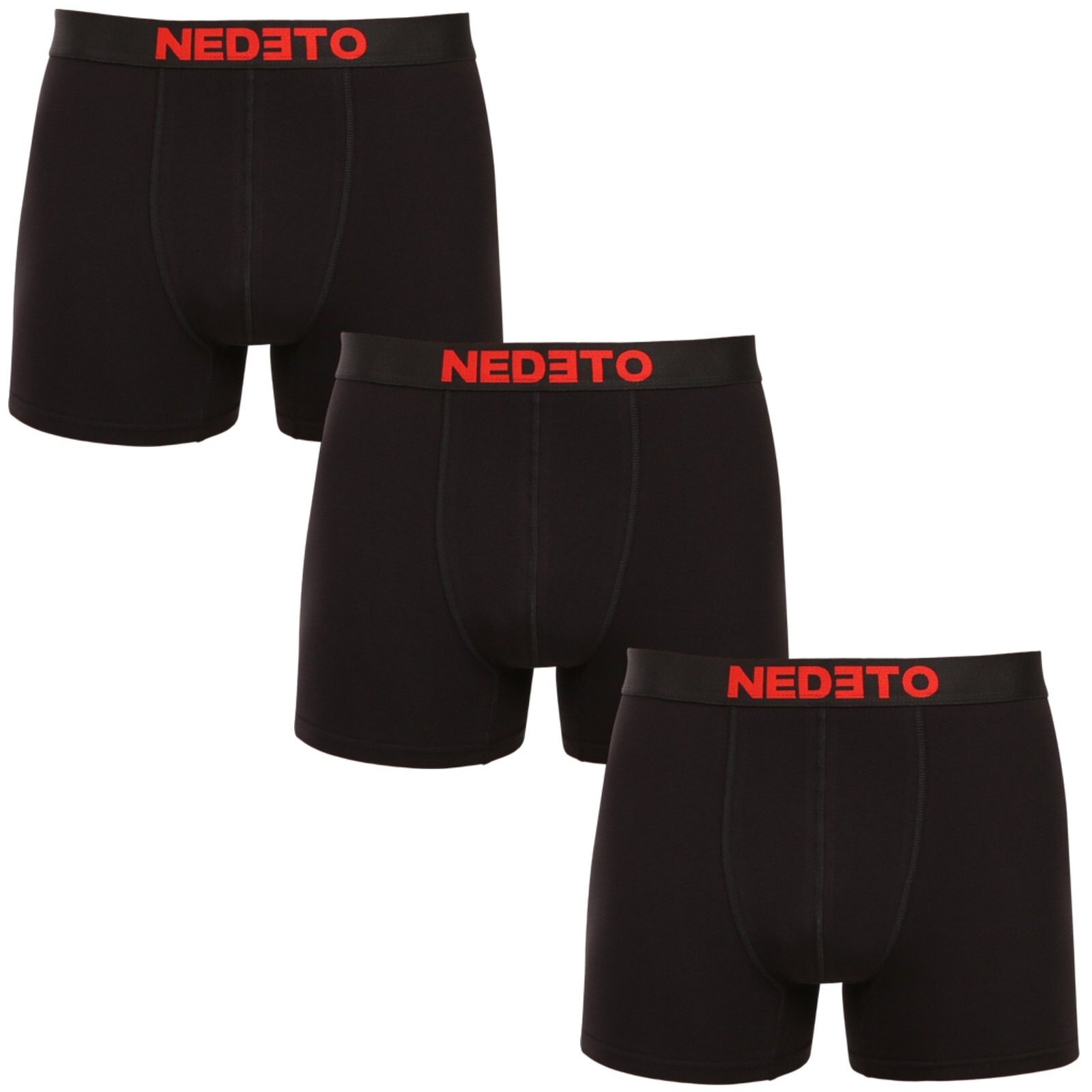 3PACK pánské boxerky Nedeto černé (3NBC11) XL, trenky / trenýrky