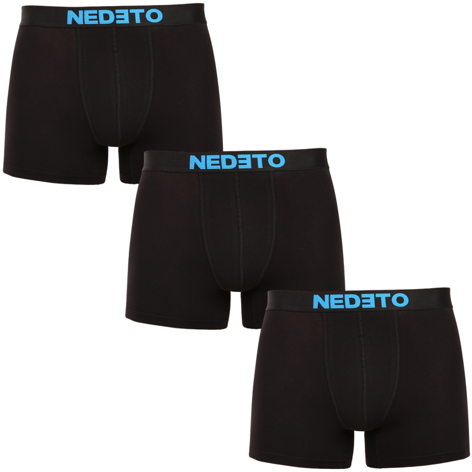 3PACK pánské boxerky Nedeto černé (3NBC10) 3XL, trenky / trenýrky
