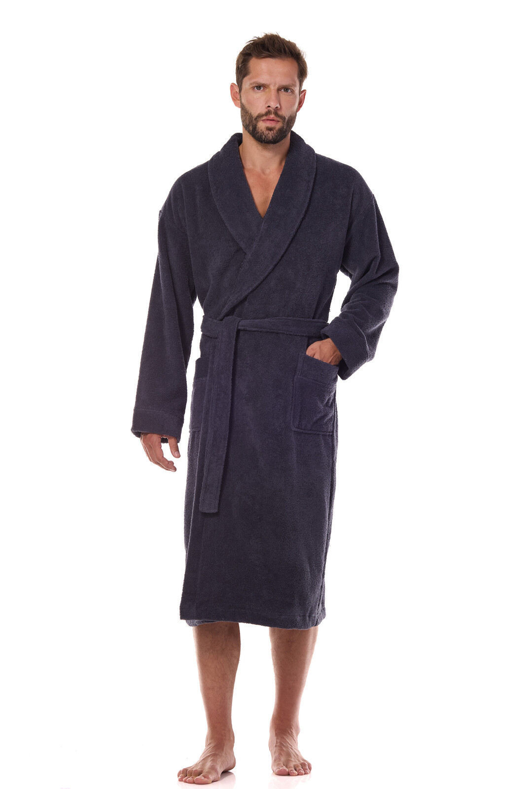 Pánský župan L&L šedý (2450) XXL