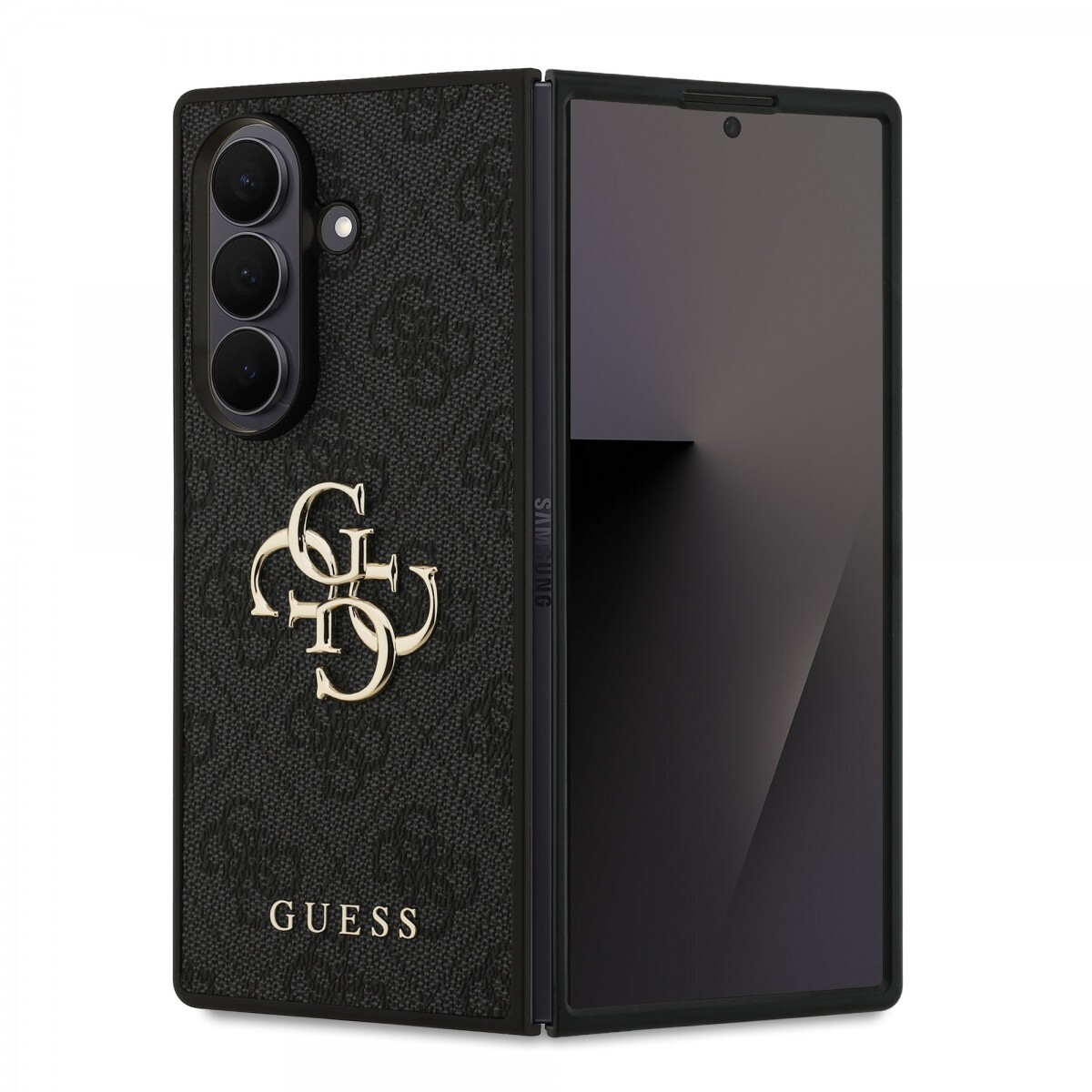 Zadní kryt Guess PU 4G Metal Logo pro Samsung Galaxy Z Fold 7 Grey