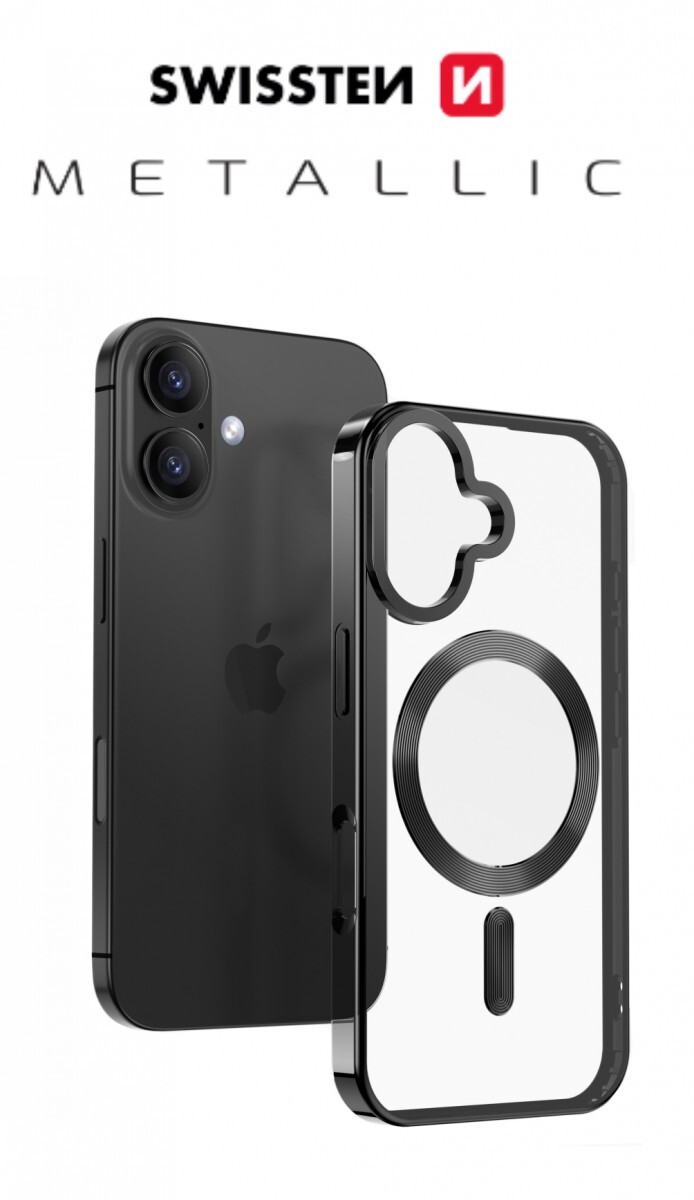 Zadní kryt Swissten Clear Jelly Magstick Metallic pro Apple iPhone 17 Air černý