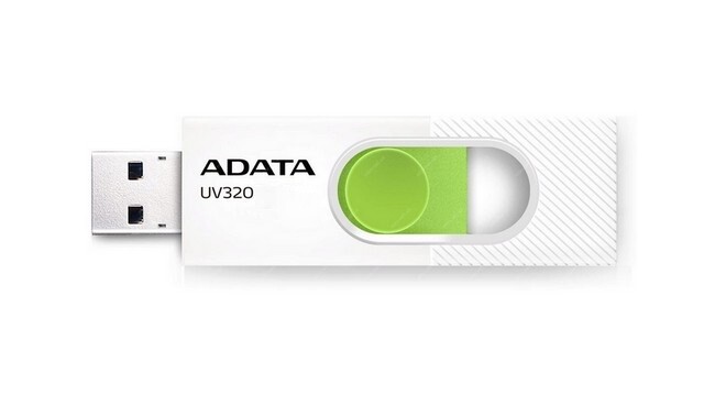Flash disk ADATA UV320 64GB bílo-zelený 91088