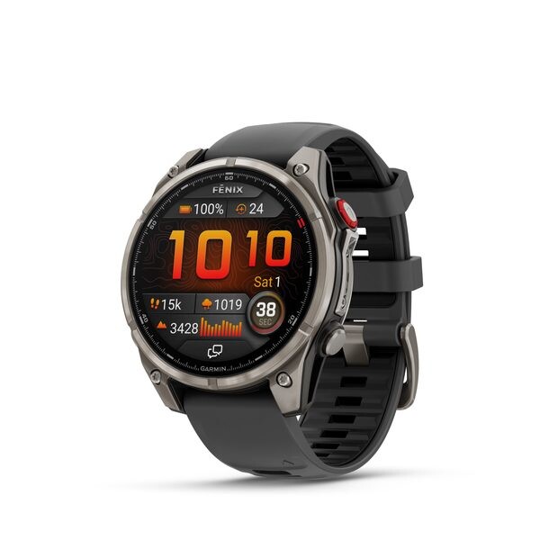 Garmin fēnix® 8 Pro – 47 mm, AMOLED Sapphire, Titanium with Graphite/black silicone band 010-03198-11