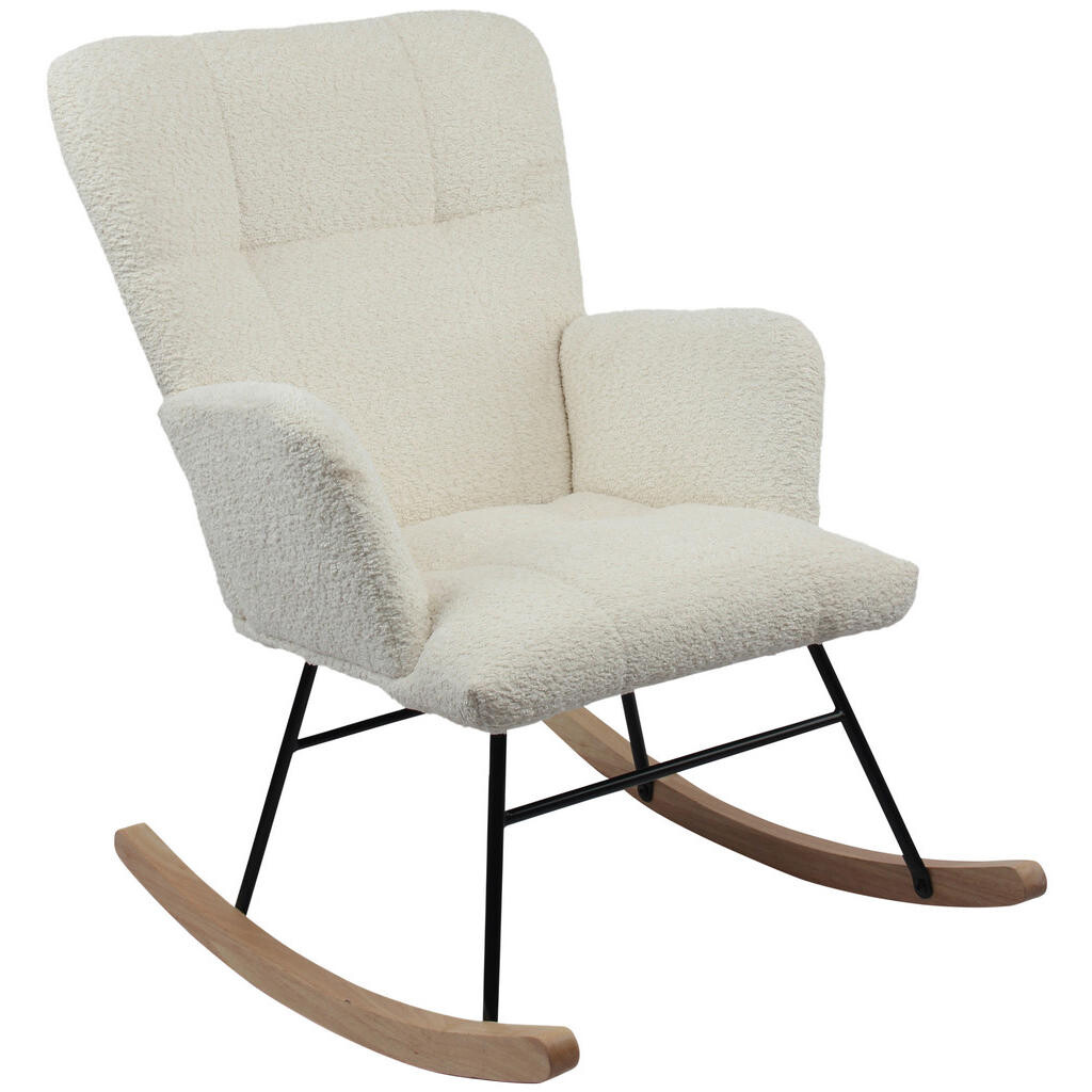 P & B HOUPACÍ ŽIDLE, dřevo, kov, textil, bílá