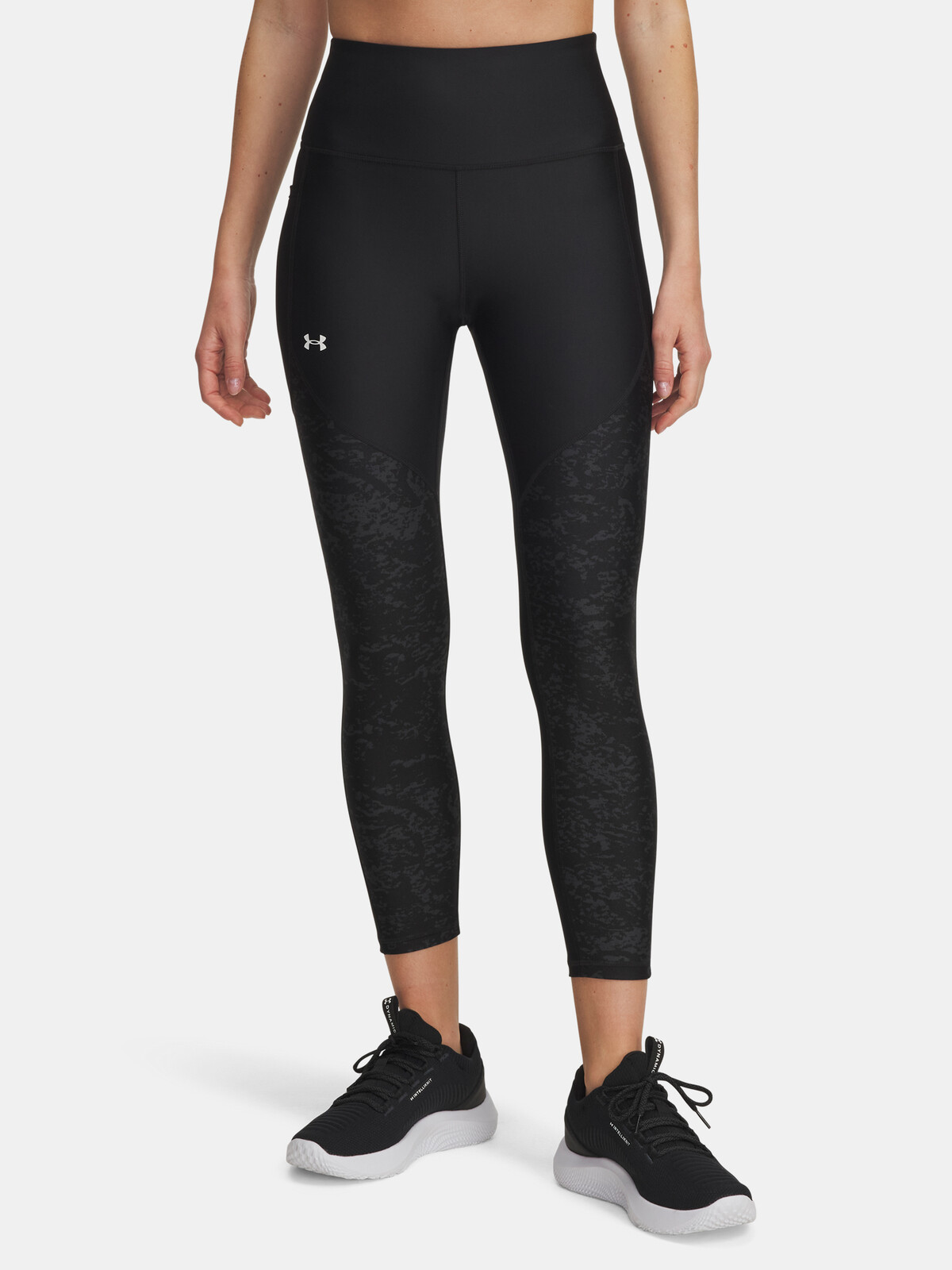 Dámské legíny Under Armour Tech Print Panel Ankle Leg-BLK - Dámské