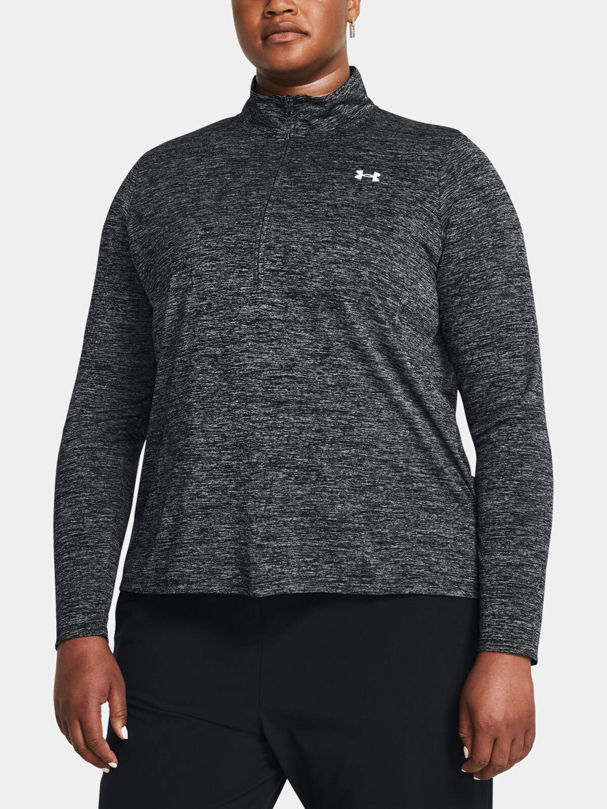 Dámské tričko Under Armour Tech 1/2 Zip - Twist&-BLK - Dámské