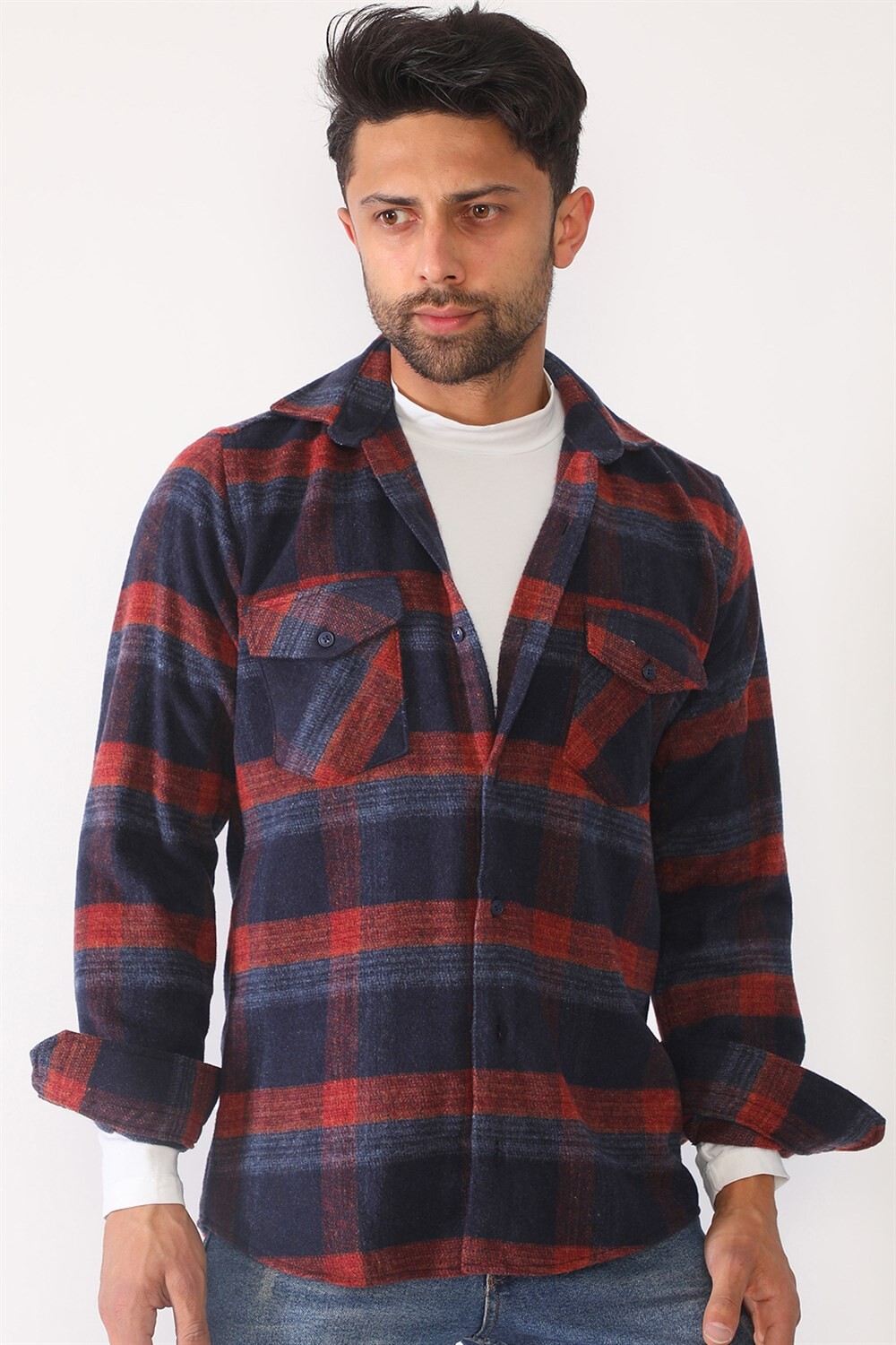 G697 DEWBERRY MEN'S SHIRT-NAVY-BURGUNDY