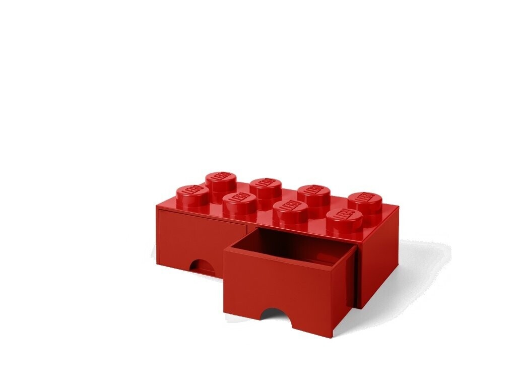 LEGO Storage Poškozené - LEGO úložný box 8 s šuplíky - červená