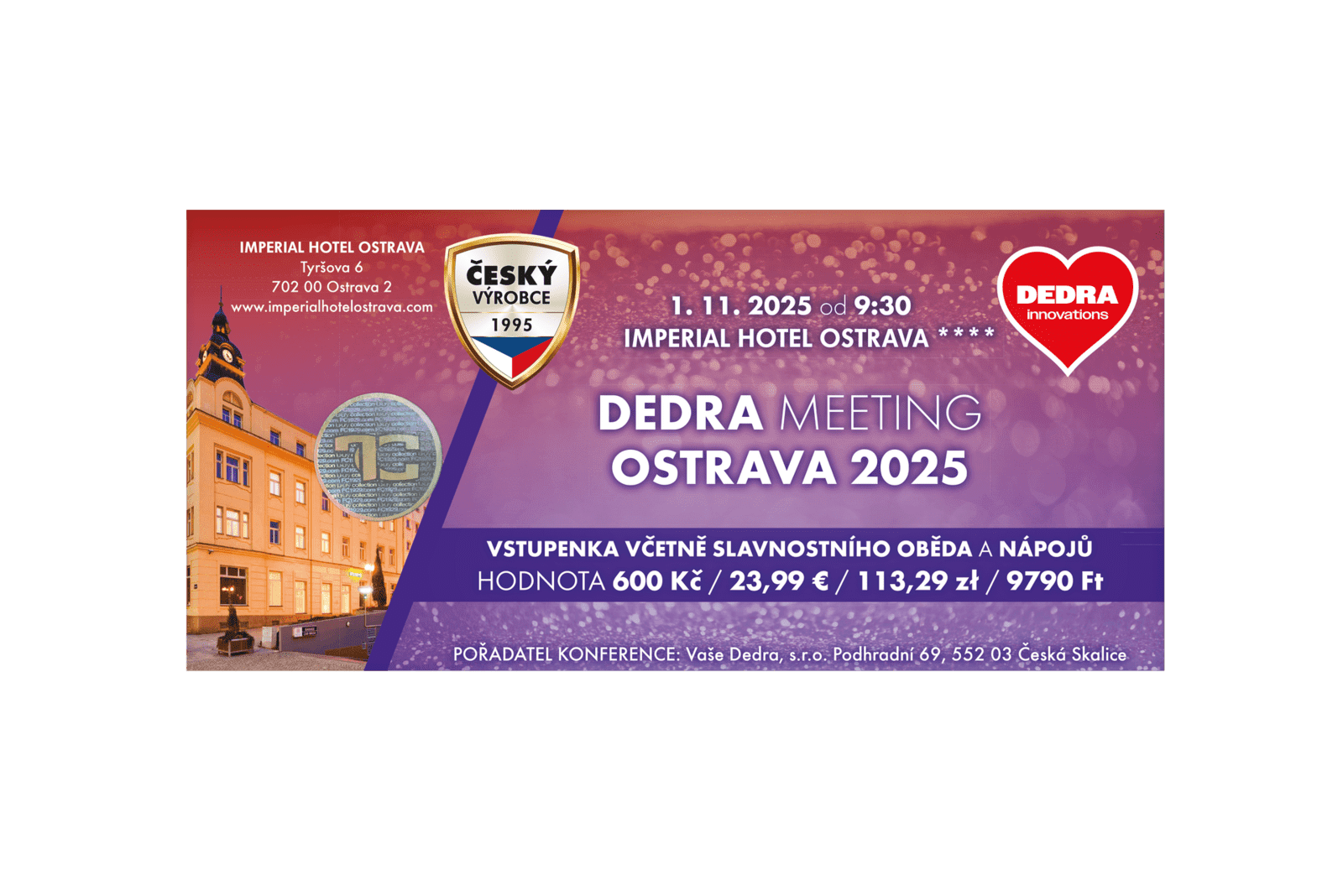 VSTUPENKA DEDRA MEETING OSTRAVA 2025