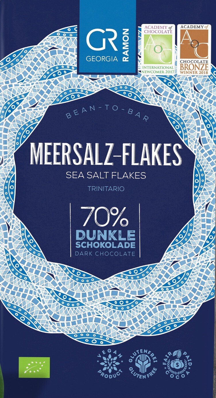 Georgia Ramon Tmavá čokoláda 70% s vločkami mořské soli BIO