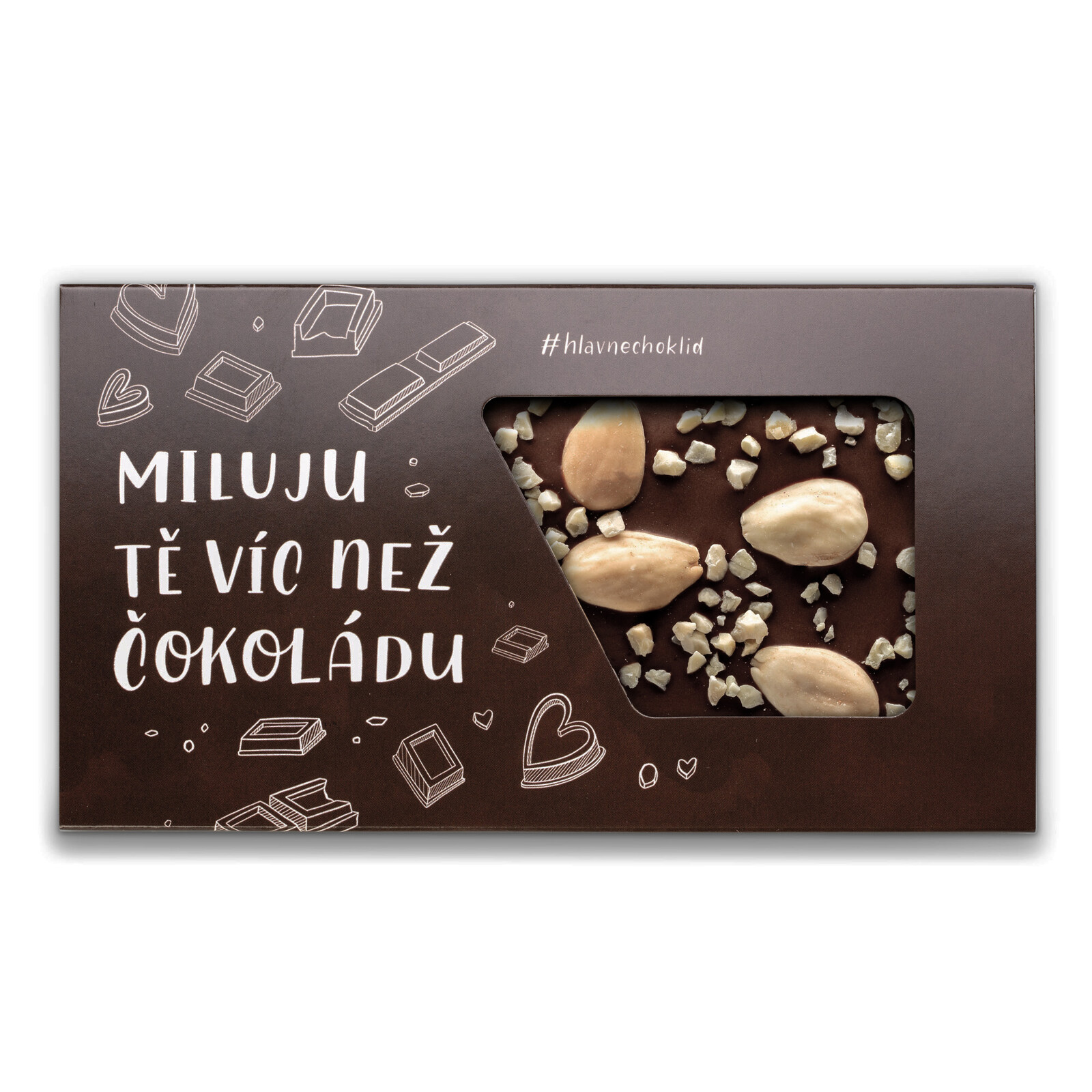 Choklid Miluji tě víc nez čokoládu | 55% čokoláda s mandlemi