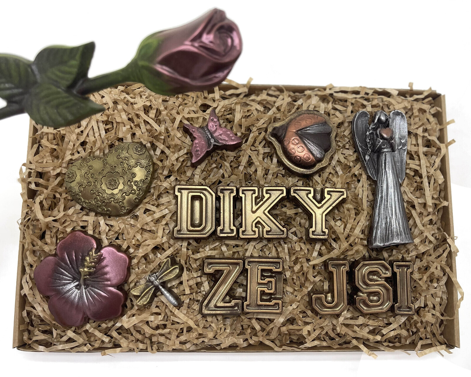 Chocolenka Čokoládová sada pro maminku s růží č. 1