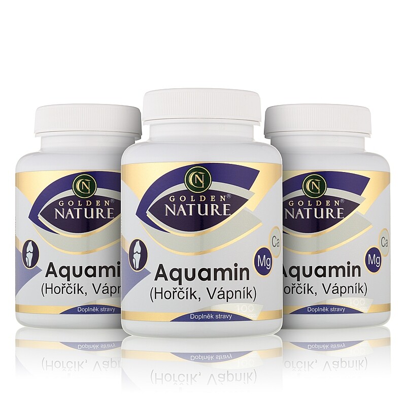 2+1 Golden Nature Přírodní vápník z mořské řasy (Aquamin) 300 cps. - Golden Nature