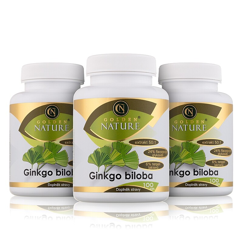 2+1 Golden Nature Ginkgo Biloba extrakt 50:1 60mg 300 cps. - Golden Nature