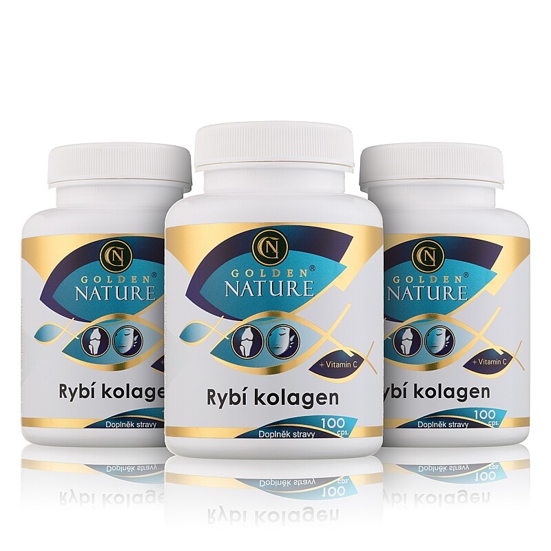 2+1 Golden Nature Rybí kolagen+Vitamin C 300 cps. - Golden Nature