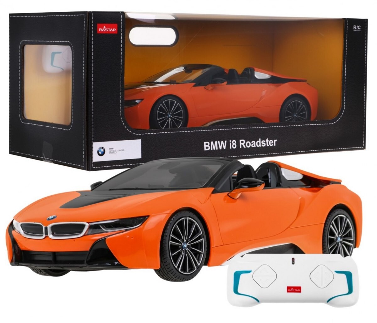 Mamido RASTAR Auto na dálkové ovládání RC BMW I8 Roadster Rastar 1:12 oranžové