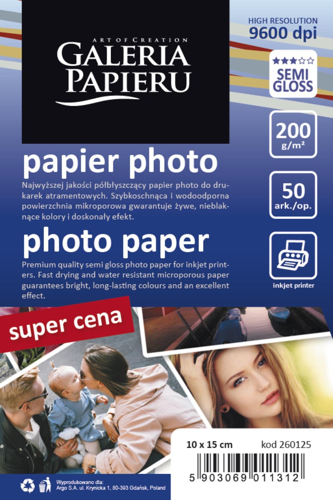 Galeria Papieru Fotopapír - 10 x 15 cm, 200 g/m2, lesklý, 50 listů