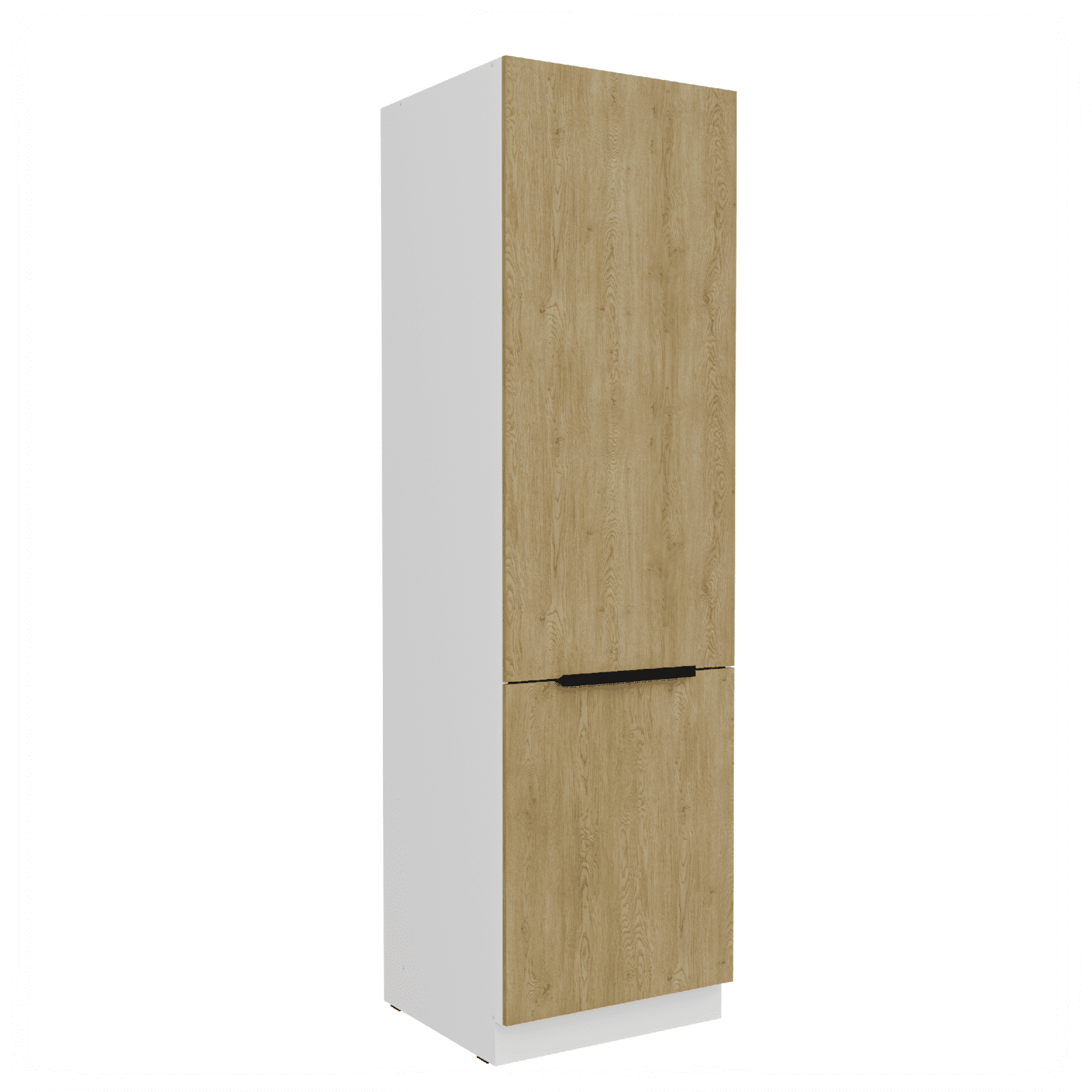 Vysoká skříňka pro vestavnou lednici Cremona 60 LO-210 2F Barva korpusu: Bílá, Barva dvířek: Dub Cremona