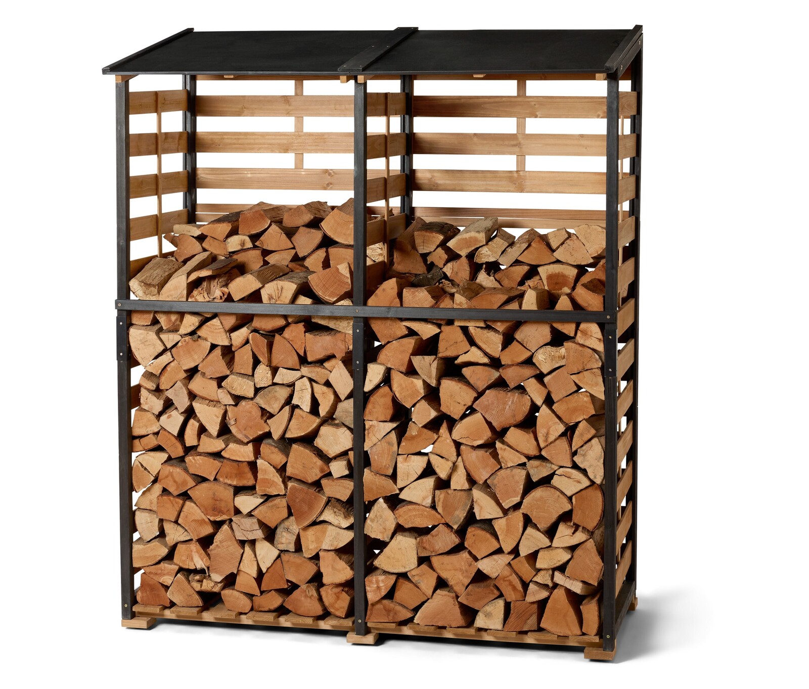 Tchibo - Přístřešek na palivové dřevo se zadní stěnou - barva: černá