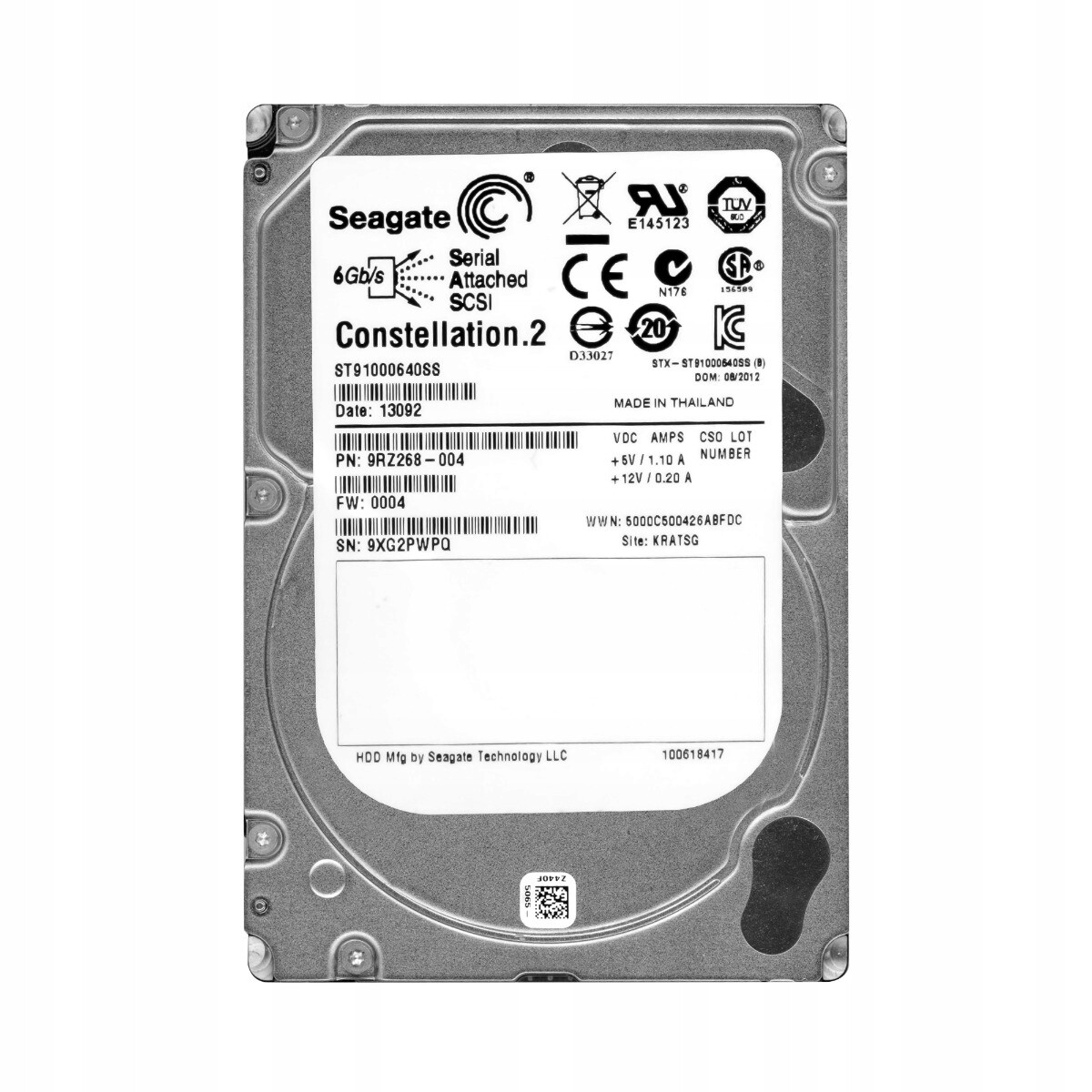 Seagate CONSTELLATION.2 1TB 7.2K 64MB SAS-2 2.5'' ST91000640SS