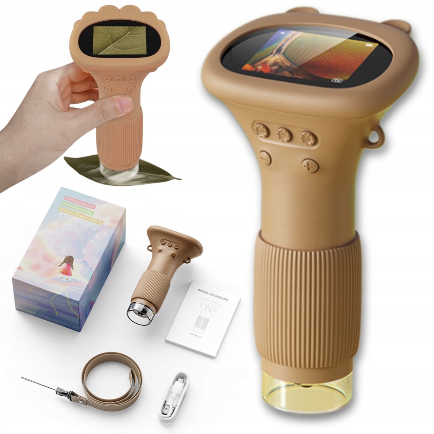 Digitální kapesní optický mikroskop pro děti Led přiblížení 1000X Hd