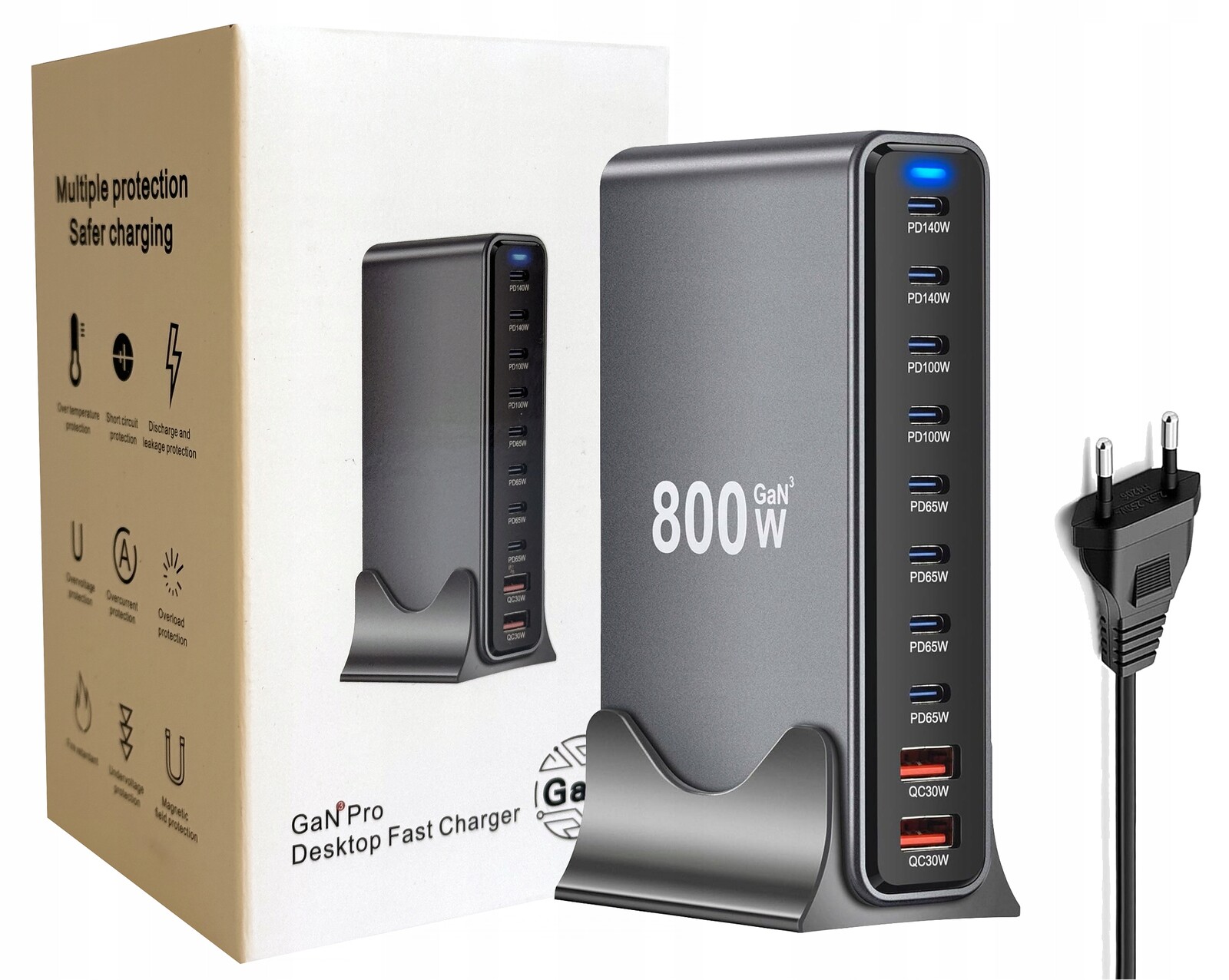 Napájecí zdroj SnapVolt 800W GaN3 8xUSB-C 2xUSB-A Pd 3.1 Qc 5.0 Pps Apple