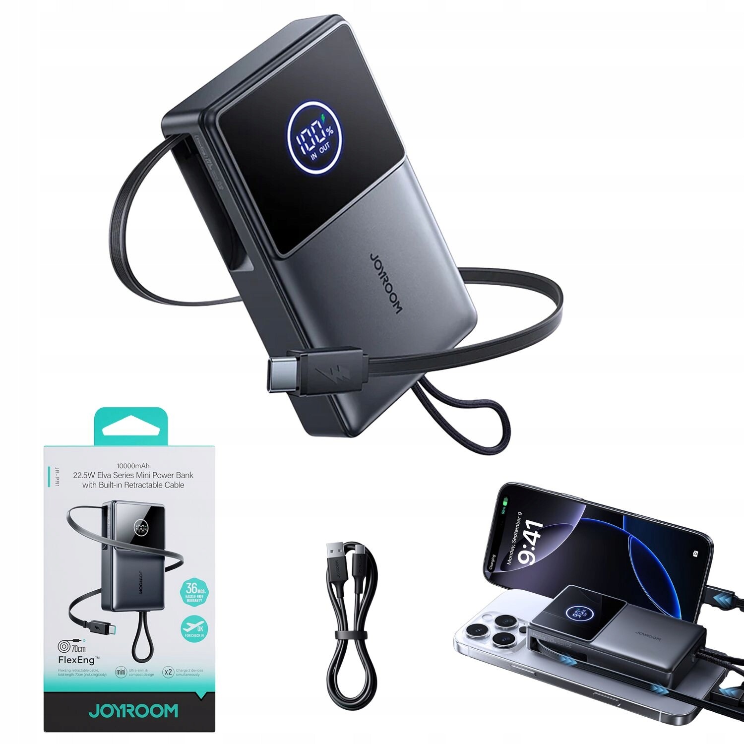 Powerbanka 10000 mAh Indukční S Kabelem Usb-c 22,5W JR-PR1 Joyroom