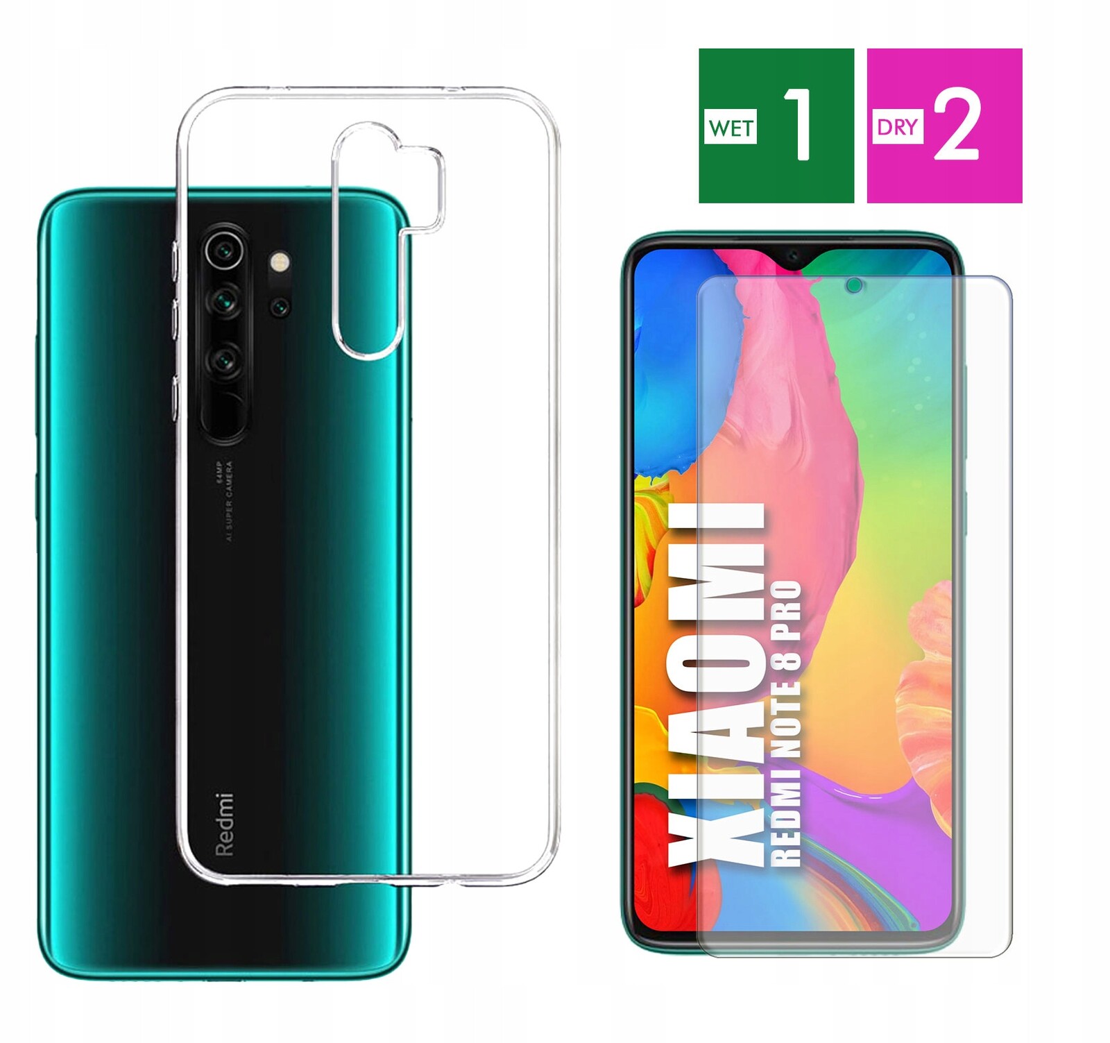 Pouzdro Pro Xiaomi Redmi Note 8 Pro, Zesílené, Ochranné Pancéřové Sklo