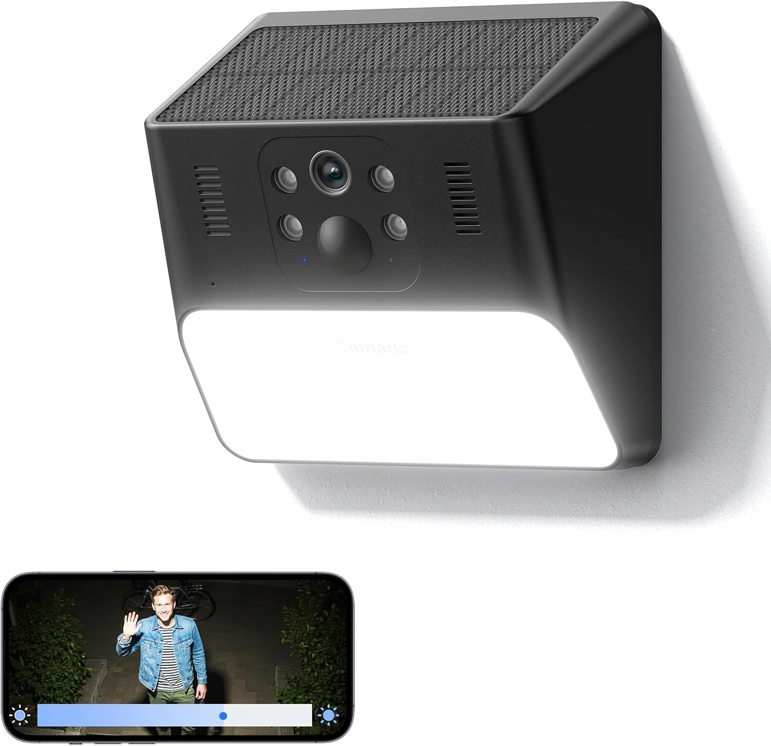 WiFi kamera 2K solární lampa s pohybovými senzory Pir IP65 audio