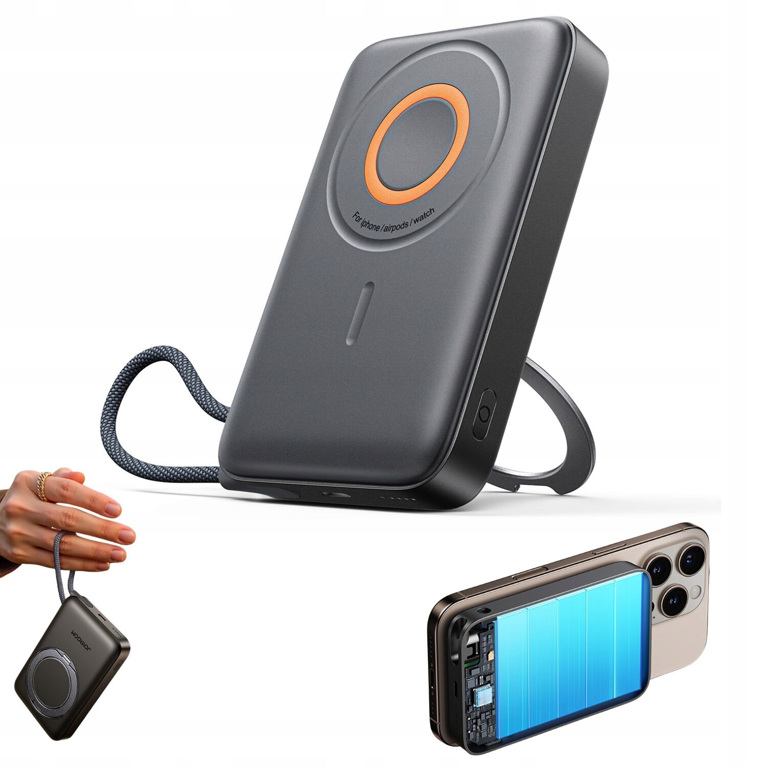 Powerbanka 10000 mAh Indukční 3v1 S Kabelem 22,5W JR-PBM02 Joyroom