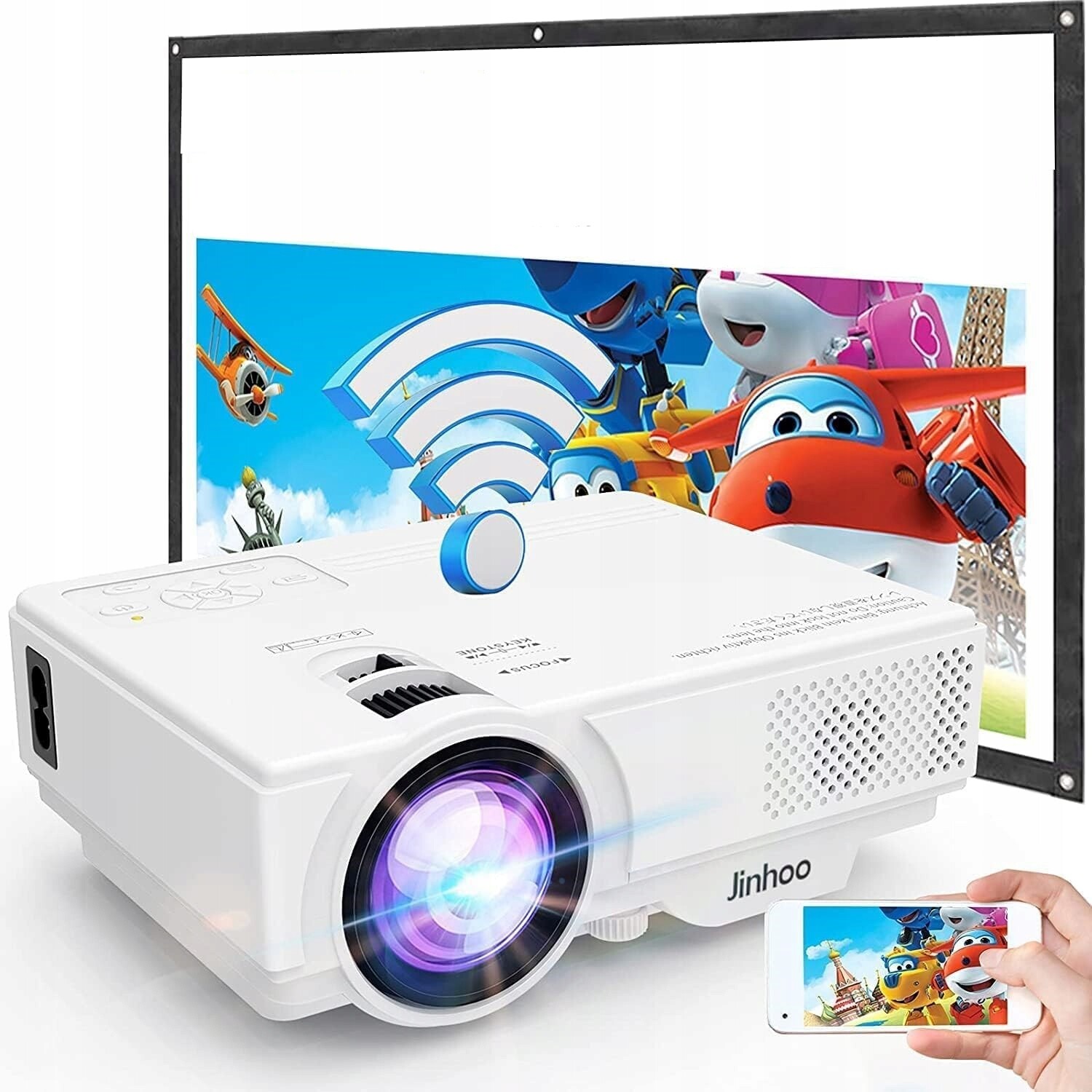 Led Filmový Projektor Jinhoo Projektor Obrazu Wifi Bluetooth Domácí Kino